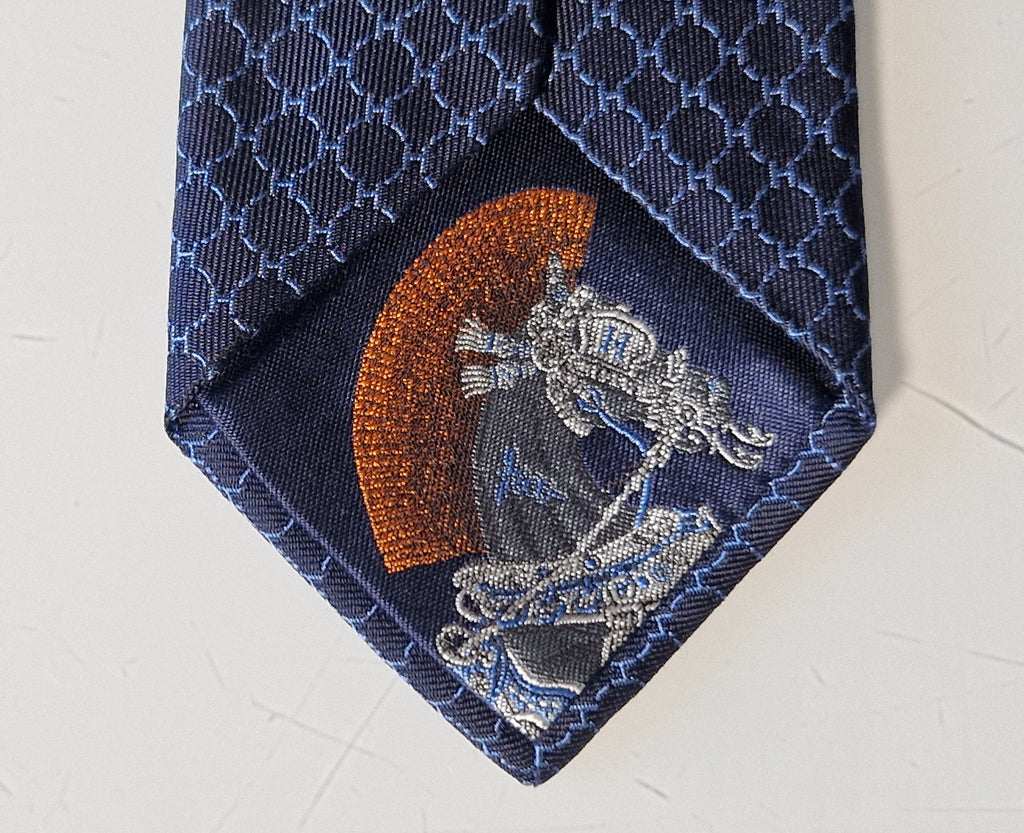 339319  Hermès tie blue 7 H Cheval Punk 339319 T