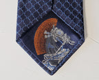 339319  Hermès tie blue 7 H Cheval Punk 339319 T