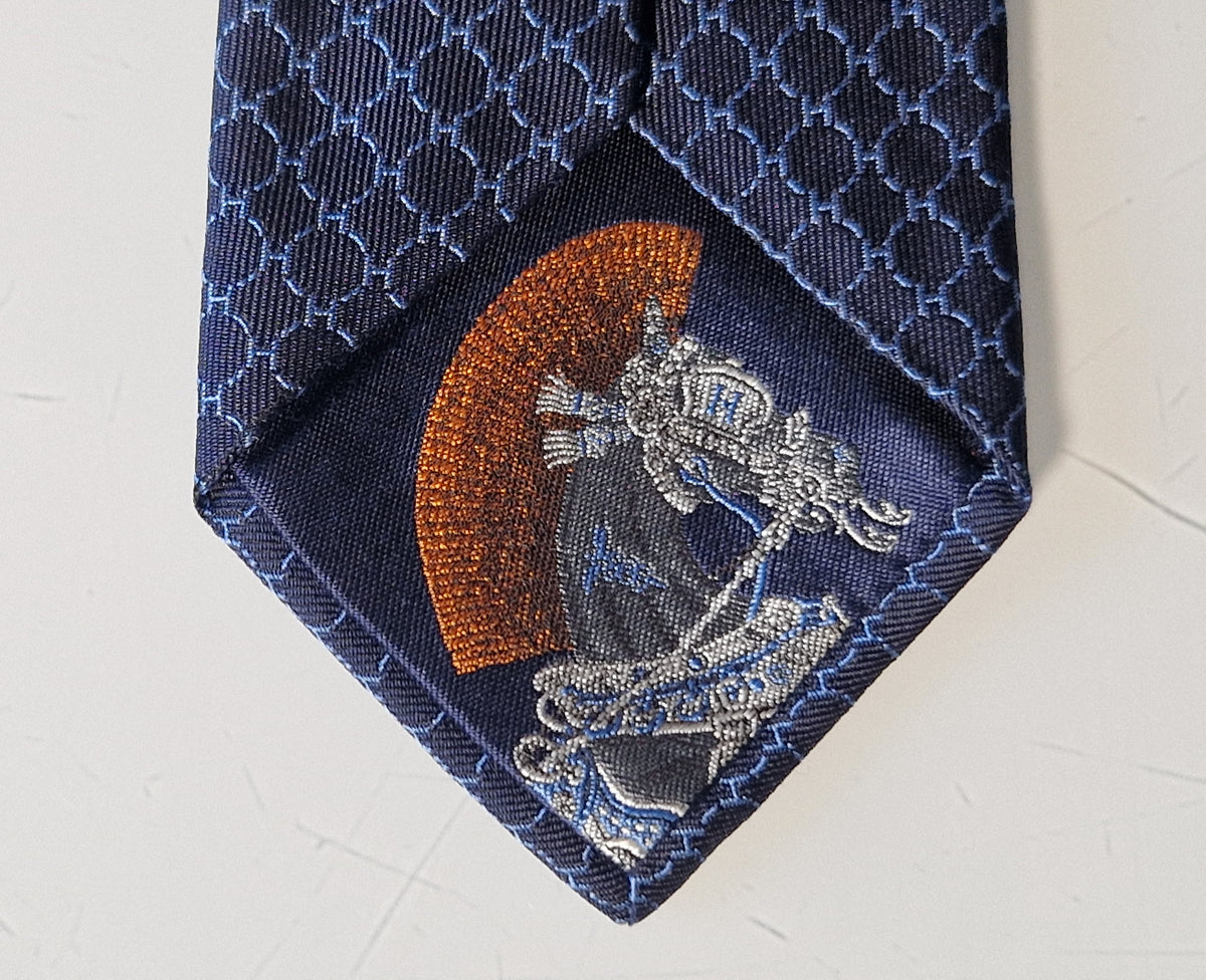 339319  Hermès tie blue 7 H Cheval Punk 339319 T