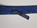 Hermès silk tie blue H and equestrian pattern 339362 T