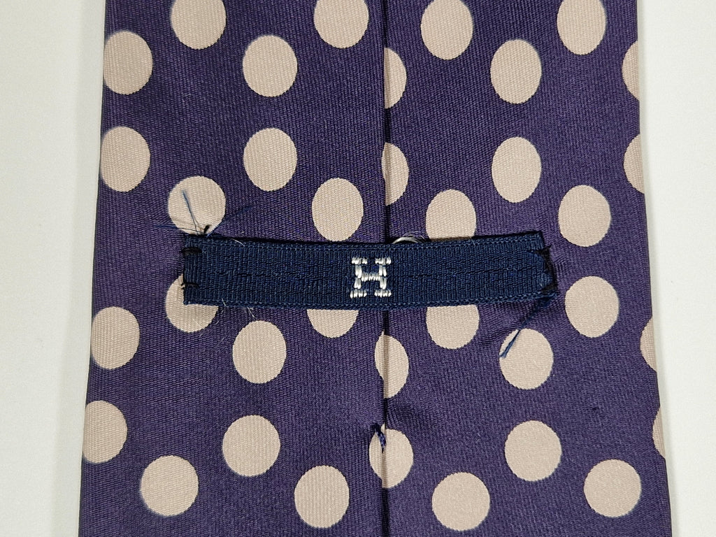 000354 Hermès tie purple spotted 354 MA