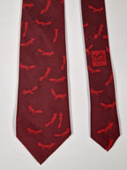 000378 Hermès tie burgundy fox pattern 378 EA