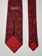000378 Hermès tie burgundy fox pattern 378 EA