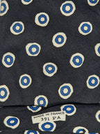 000391 Hermès tie black spotted 391 PA