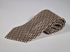 Vintage Hermès silk tie brown white H pattern 417 EA