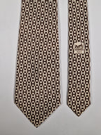 Vintage Hermès silk tie brown white H pattern 417 EA