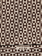 Vintage Hermès silk tie brown white H pattern 417 EA