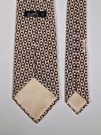 Vintage Hermès silk tie brown white H pattern 417 EA
