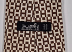 Vintage Hermès silk tie brown white H pattern 417 EA