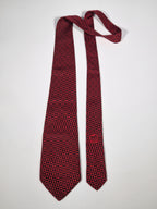 000417 Hermès silk tie red vintage H pattern 417 EA