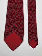 000417 Hermès silk tie red vintage H pattern 417 EA