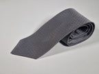 Hermès jaquard silk tie grey  H pattern and cow 428822 T