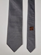 Hermès jaquard silk tie grey  H pattern and cow 428822 T