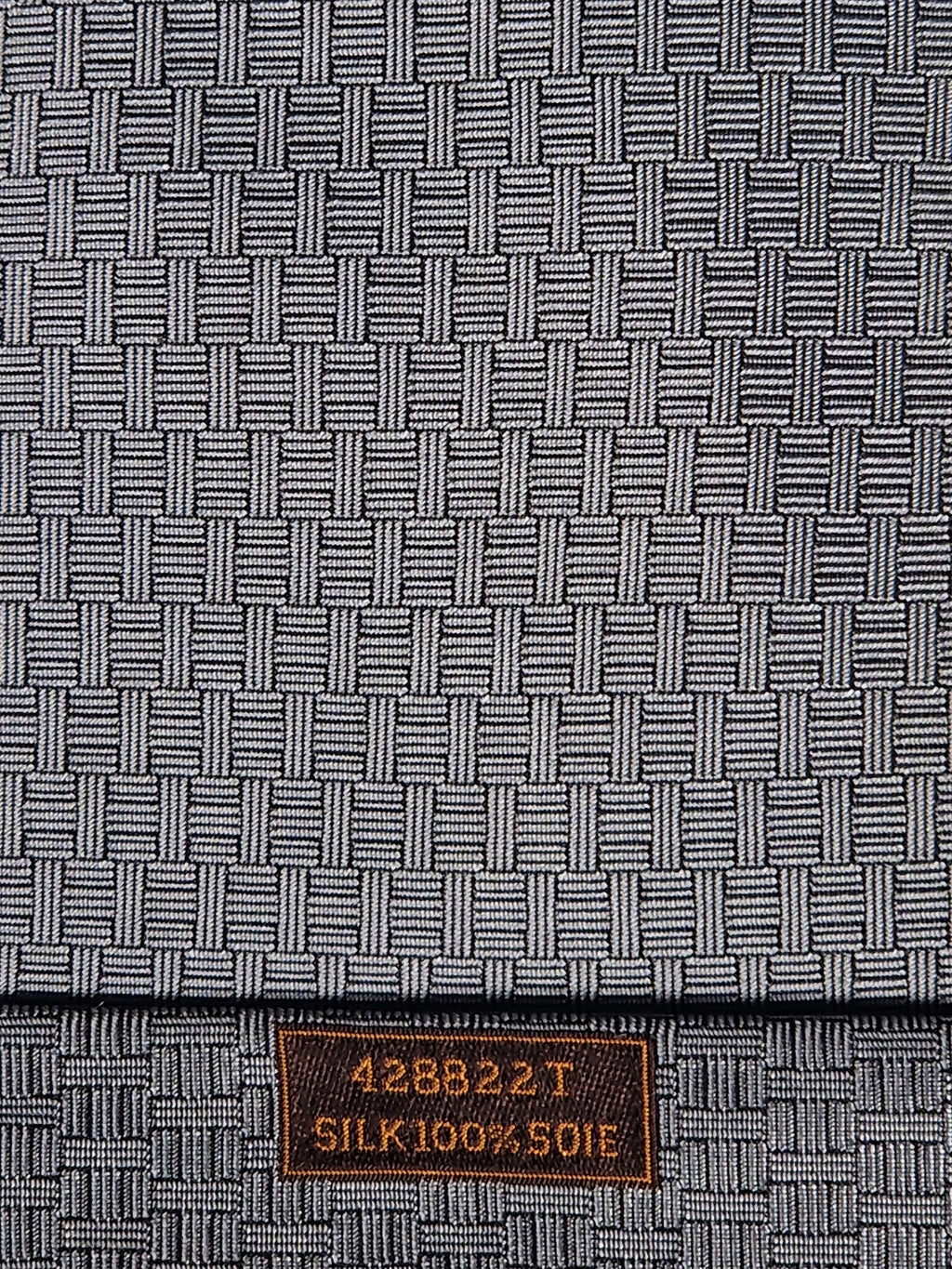 Hermès jaquard silk tie grey  H pattern and cow 428822 T