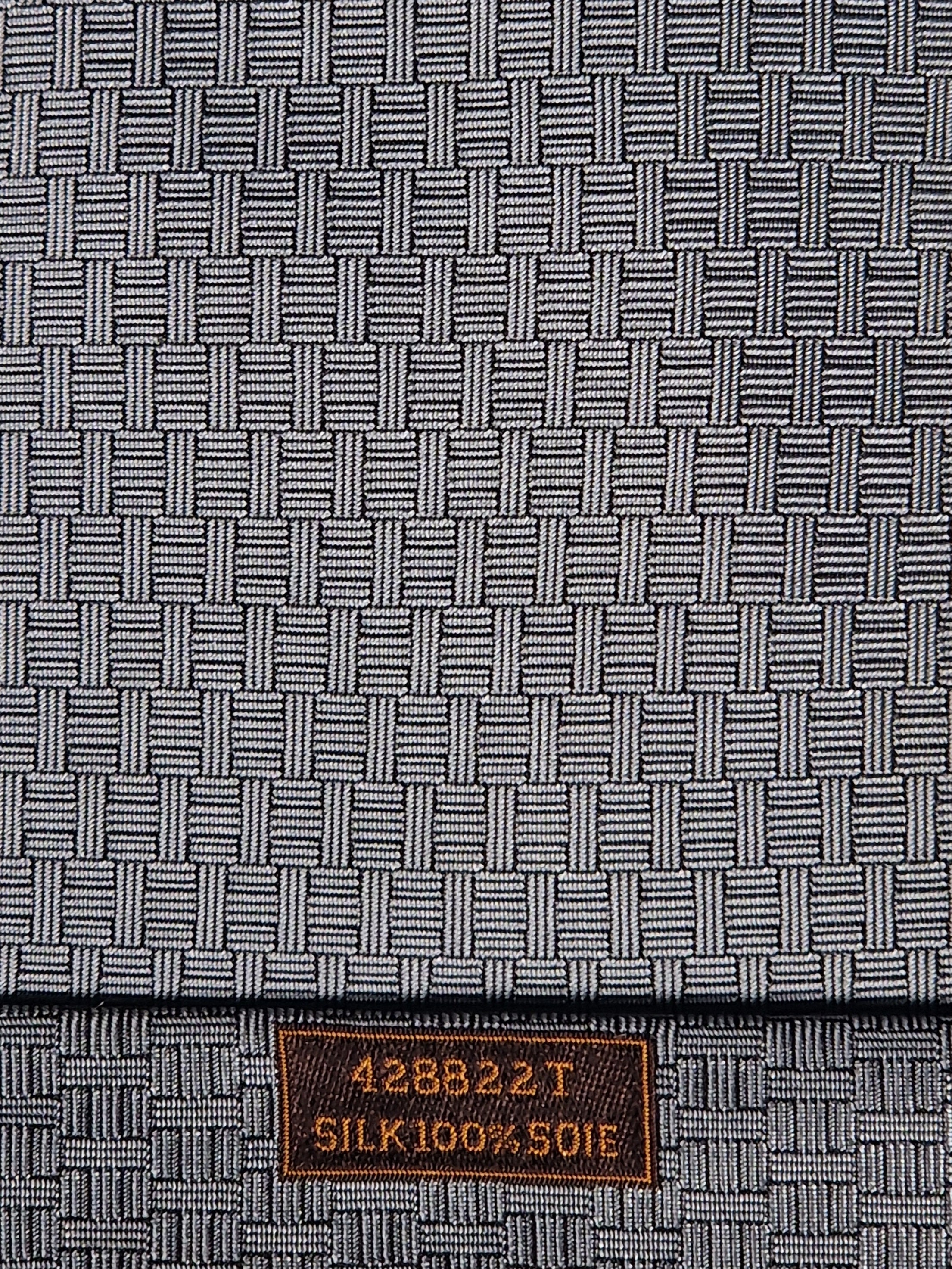 Hermès jaquard silk tie grey  H pattern and cow 428822 T