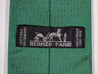Hermès jaquard silk tie green H and golf pattern 428897 T