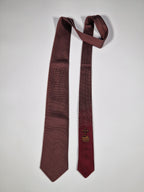 428945 Hermès silk tie burgundy Tetris pattern 428945 T