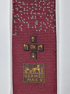 428945 Hermès silk tie burgundy Tetris pattern 428945 T