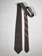 428979 Hermès jaquard tie black Circuit Board pattern 428979 T