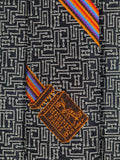 428979 Hermès jaquard tie black Circuit Board pattern 428979 T