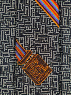 428979 Hermès jaquard tie black Circuit Board pattern 428979 T