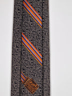 428979 Hermès jaquard tie black Circuit Board pattern 428979 T