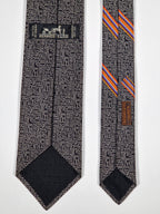 428979 Hermès jaquard tie black Circuit Board pattern 428979 T