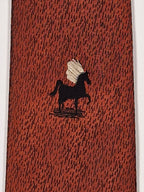 428999 Hermès tie bronze indian and horse pattern 428999 T