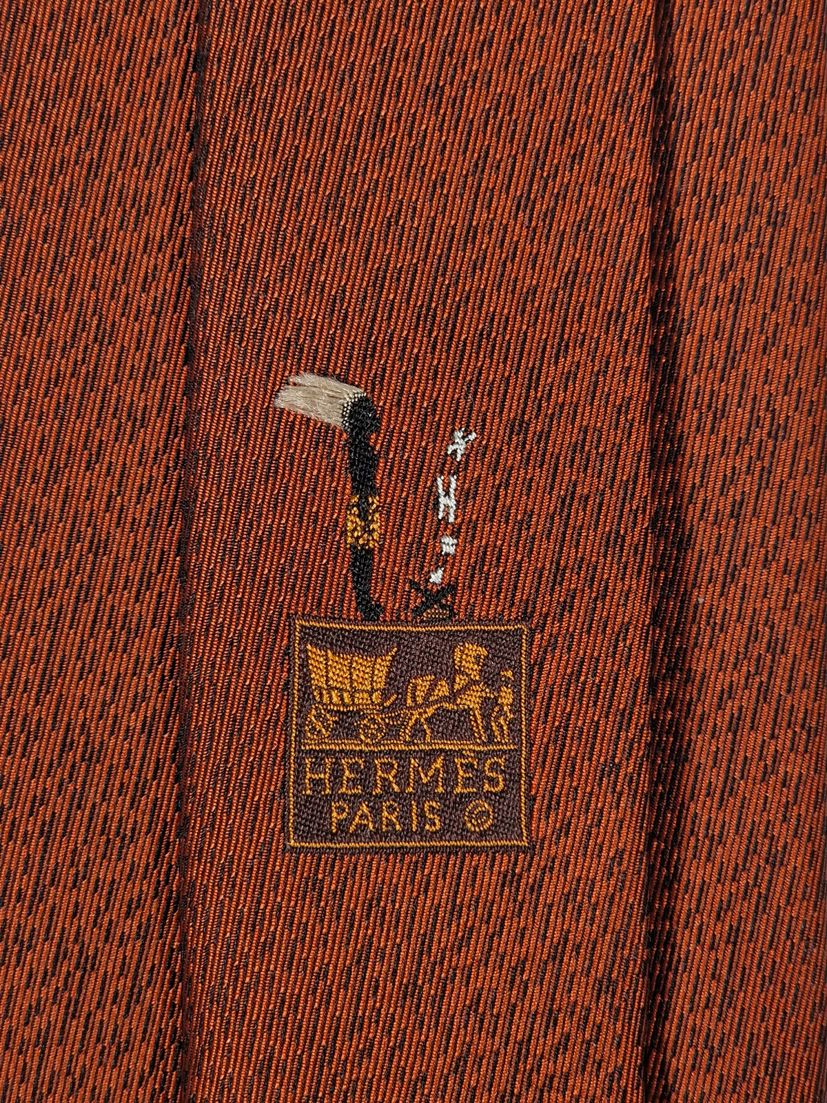 428999 Hermès tie bronze indian and horse pattern 428999 T