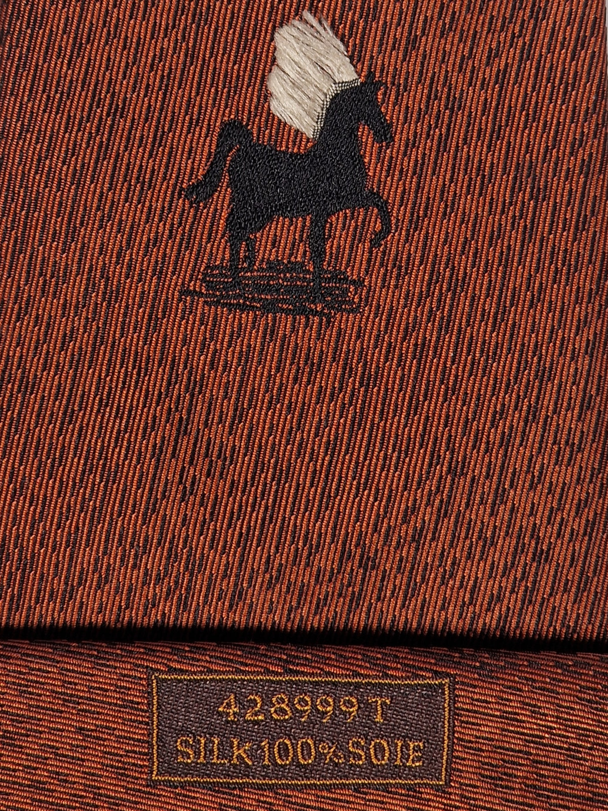 428999 Hermès tie bronze indian and horse pattern 428999 T