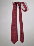 429041 Hermès jaquard tie red heart pattern 429041 T