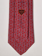 429041 Hermès jaquard tie red heart pattern 429041 T