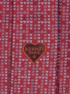 429041 Hermès jaquard tie red heart pattern 429041 T