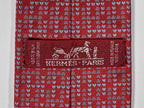 429041 Hermès jaquard tie red heart pattern 429041 T