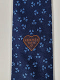 Hermès silk tie blue heart pattern 429086 T