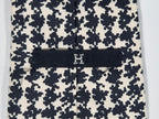 Hermés wide vintage silk tie black and white 437 PA
