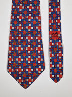 000454 Hermès silk tie red whimsical boots 454 HA