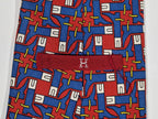000454 Hermès silk tie red whimsical boots 454 HA
