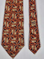 Hermés vintage silk tie horses brown 475 HA