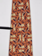 Hermés vintage silk tie horses brown 475 HA