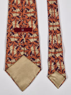 Hermés vintage silk tie horses brown 475 HA