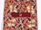 Hermés vintage silk tie horses brown 475 HA