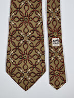 Hermés wide vintage silk tie gren ropes 496 HA