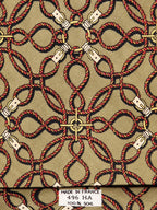 Hermés wide vintage silk tie gren ropes 496 HA