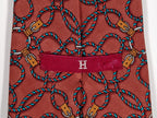 Hermés wide vintage silk tie red rope 496 HA