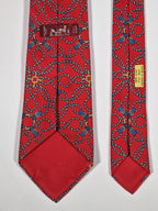 000496 Hermès tie red rope pattern 496 HA