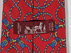 000496 Hermès tie red rope pattern 496 HA