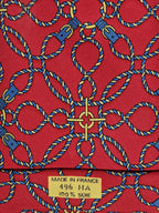 000496 Hermès tie red rope pattern 496 HA