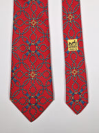 000496 Hermès tie red rope pattern 496 HA