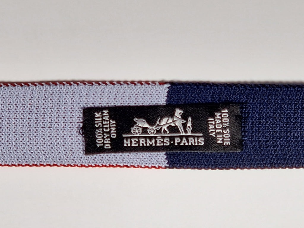 Hermés 4 way knit tie black blue red grey